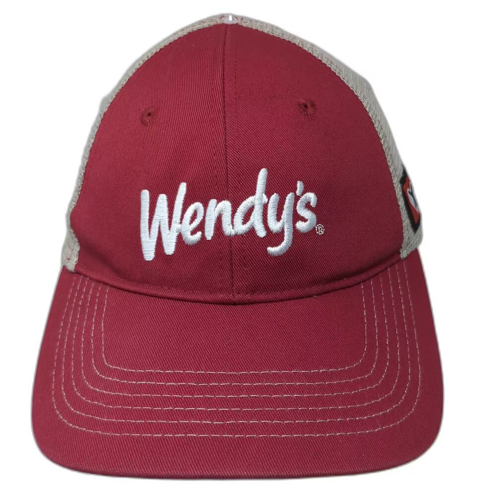 Wendy's Trucker Hat Red Gray Snapback OS Dave Thomas Foundation Embroidered